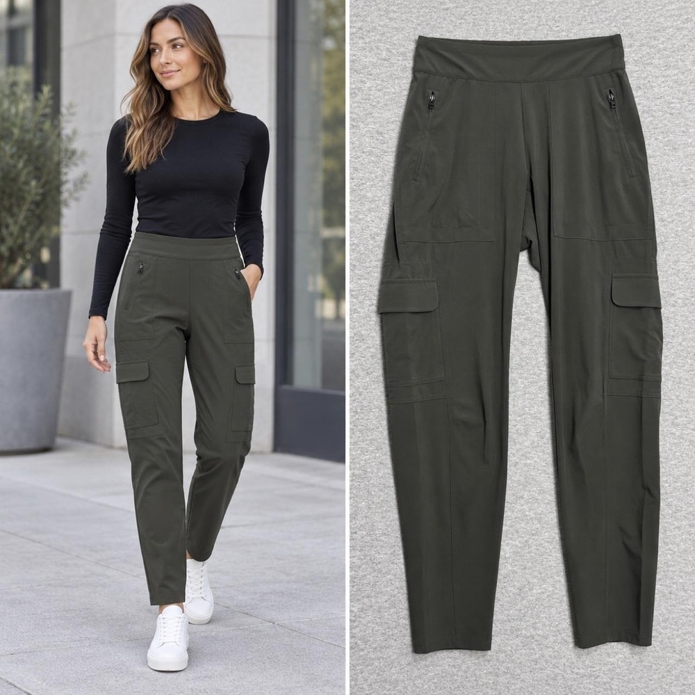 Athleta Chelsea Cargo Pants Women's 2 Olive Mid Rise Travel Hiking Gorpcore